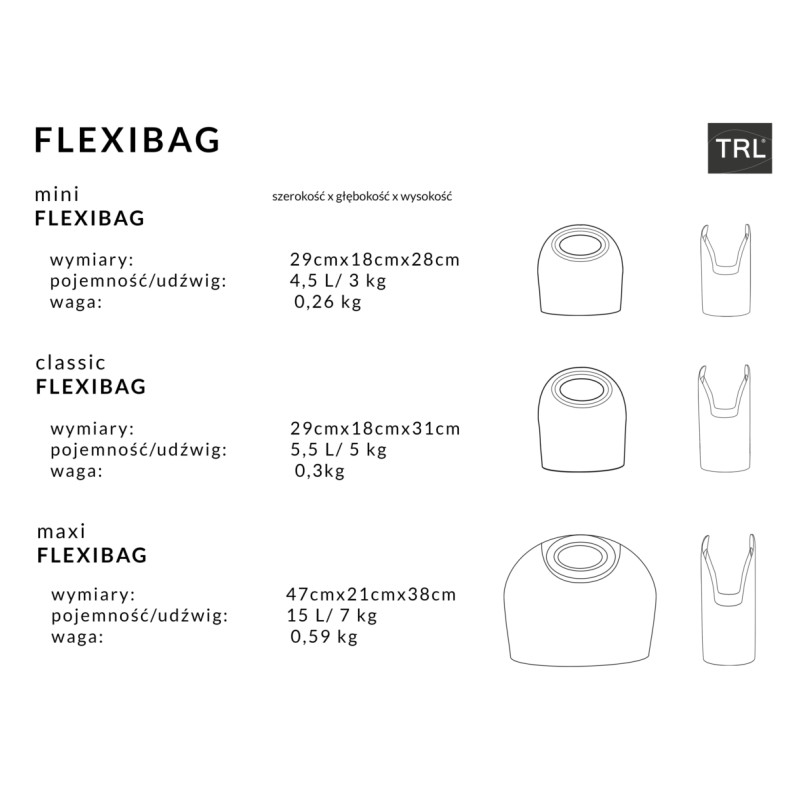 Koszyk na zakupy CLASSIC Flexibag 5,5L biały
