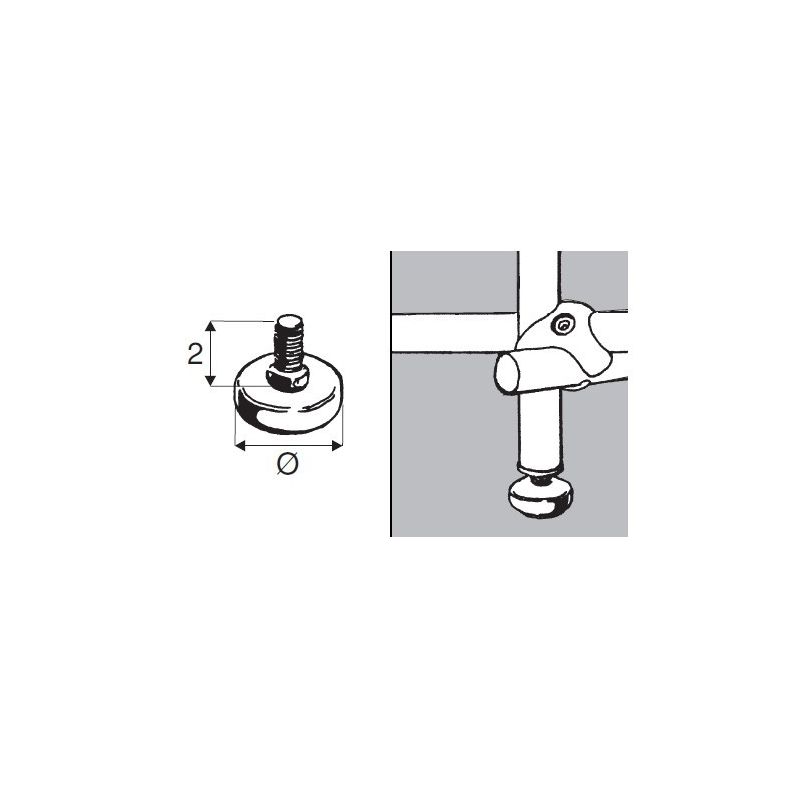 Stopka, regulator, śruba M-10, chrom