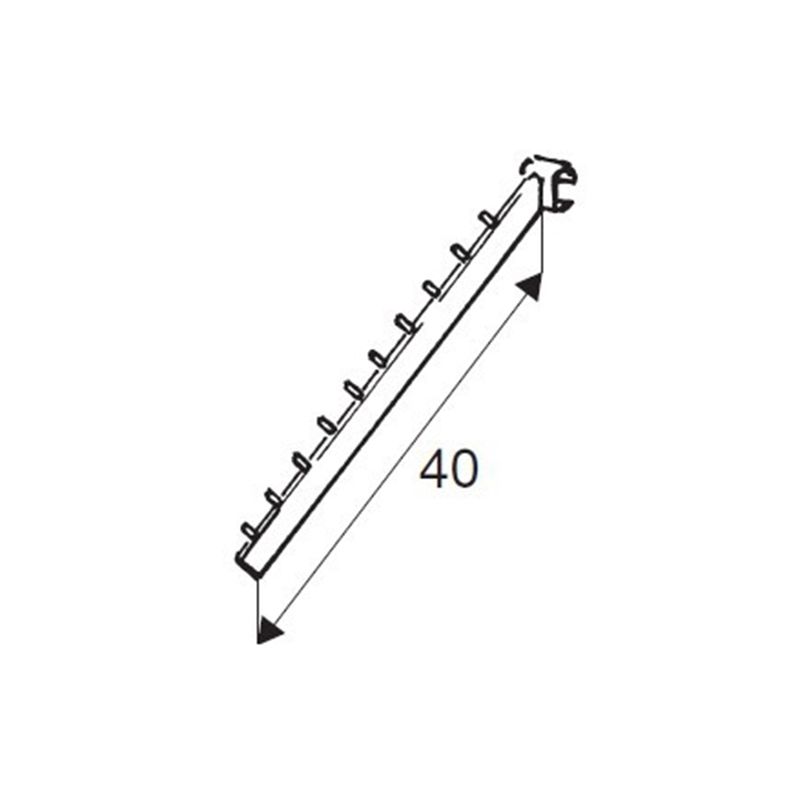 Wieszak skośny Soti-Line 40cm na wspornik, chrom