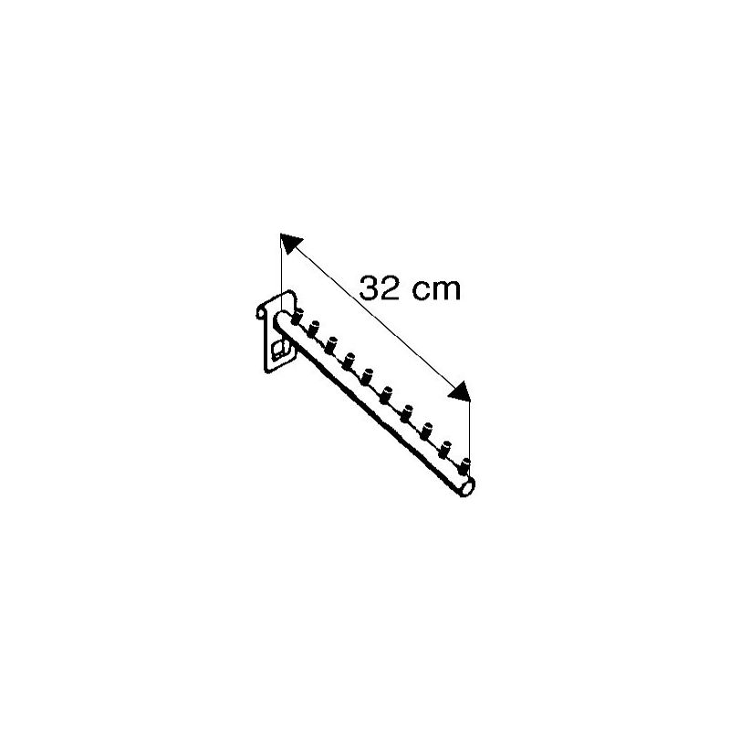 Wieszak pochyły na kratę, 32cm dł. chrom