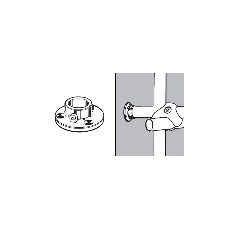 Końcówka uchwyt rozeta do rury fi 25mm chrom