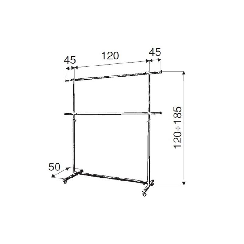 Stender transporter podwójny na kółkach 120-210cm