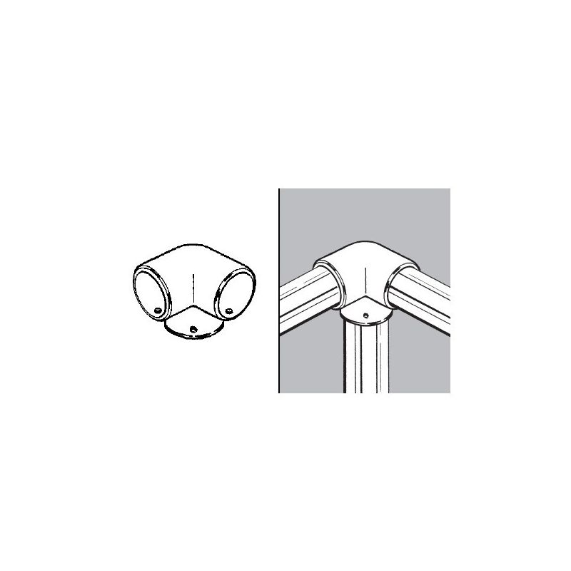 Narożnik trzykierunkowy z blokadą do rury fi 25