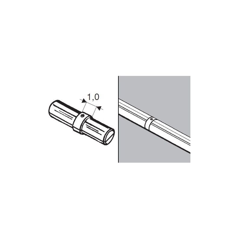 Przedłużka, łącznik rur fi 25mm, chromowana