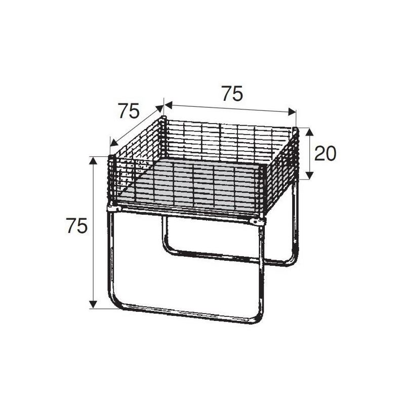 Kosz wsypowy, z siatką, chrom