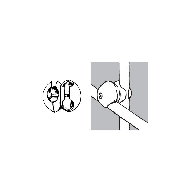 Złącze podwójne, obrotowe, do rury fi 25mm, chrom