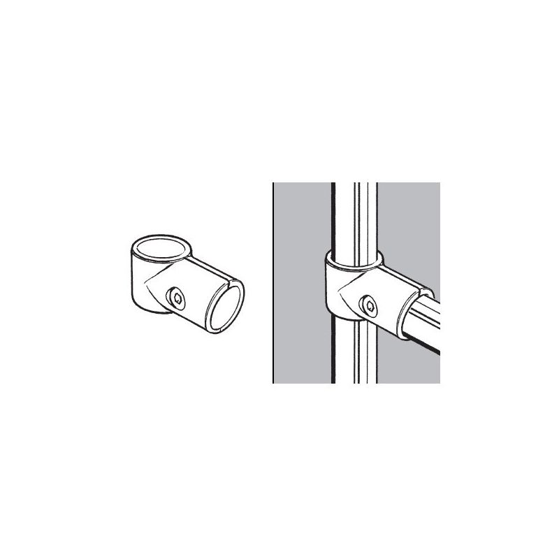 Złącze typu T do rury fi 25mm, chromowane