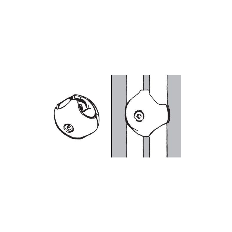 Złącze podwójne, równoległe, do rury fi 25 chrom