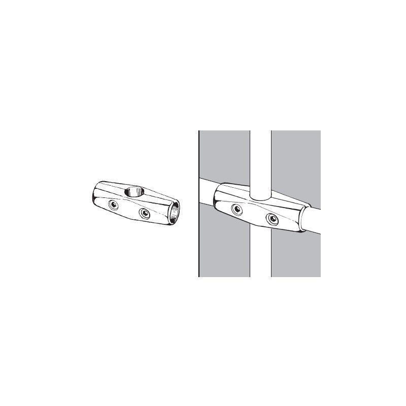 Złącze dwuramienne, proste do rur fi 25mm, chrom