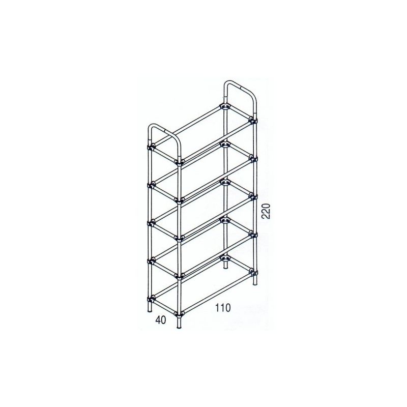 Złącze dwuramienne, z półką do rury fi 25mm, chrom