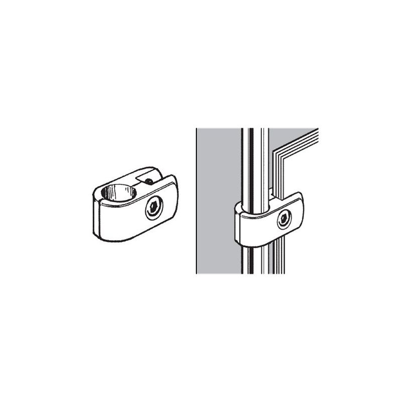 Złącze do płyty szkła, pojedyncze, fi 25mm, chrom