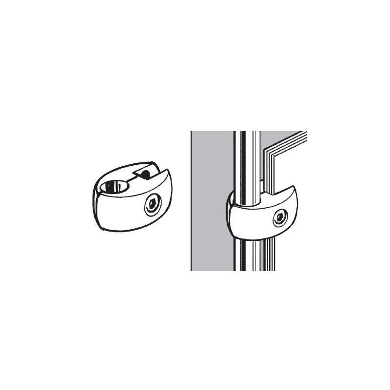 Złącze do płyty lub szkła jednostronne fi 25 chrom