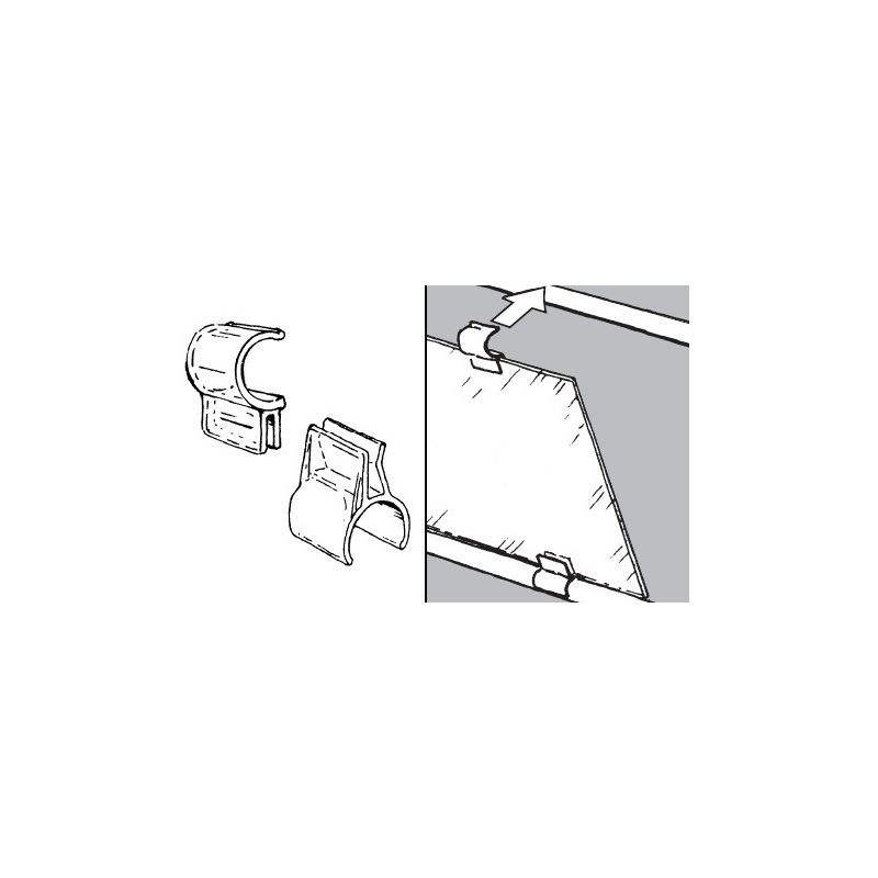 Uchwyt do szkła 4mm do rury fi 25mm, bezbarwny