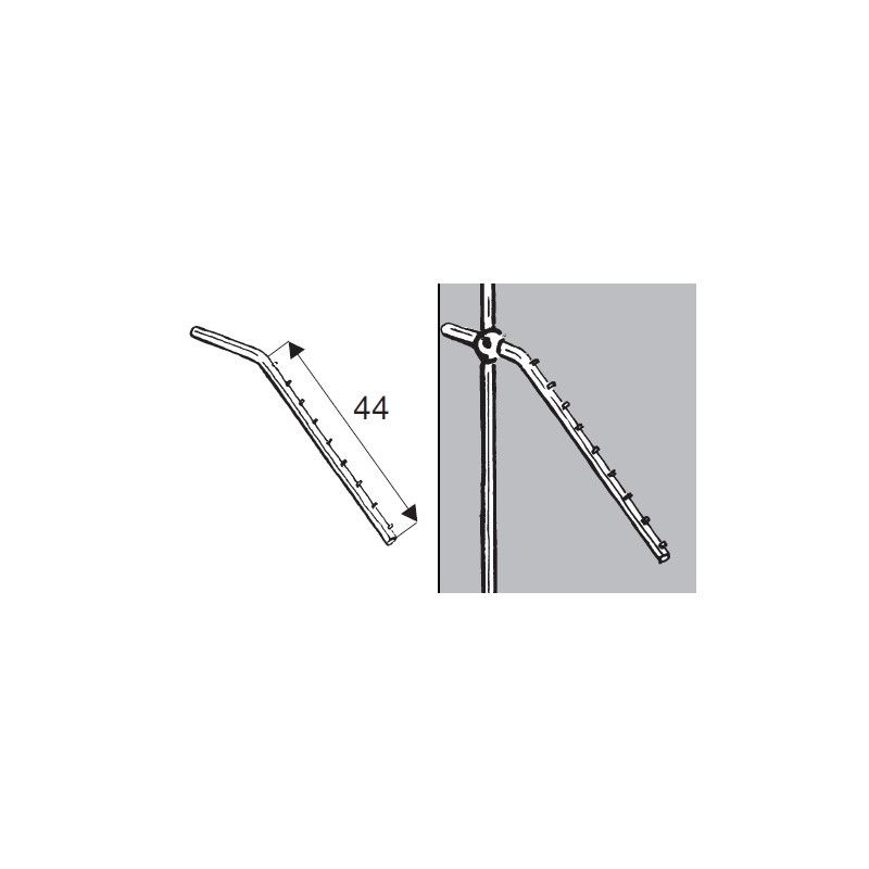 Wieszak skośny z bolcami, fi 25mm, chrom