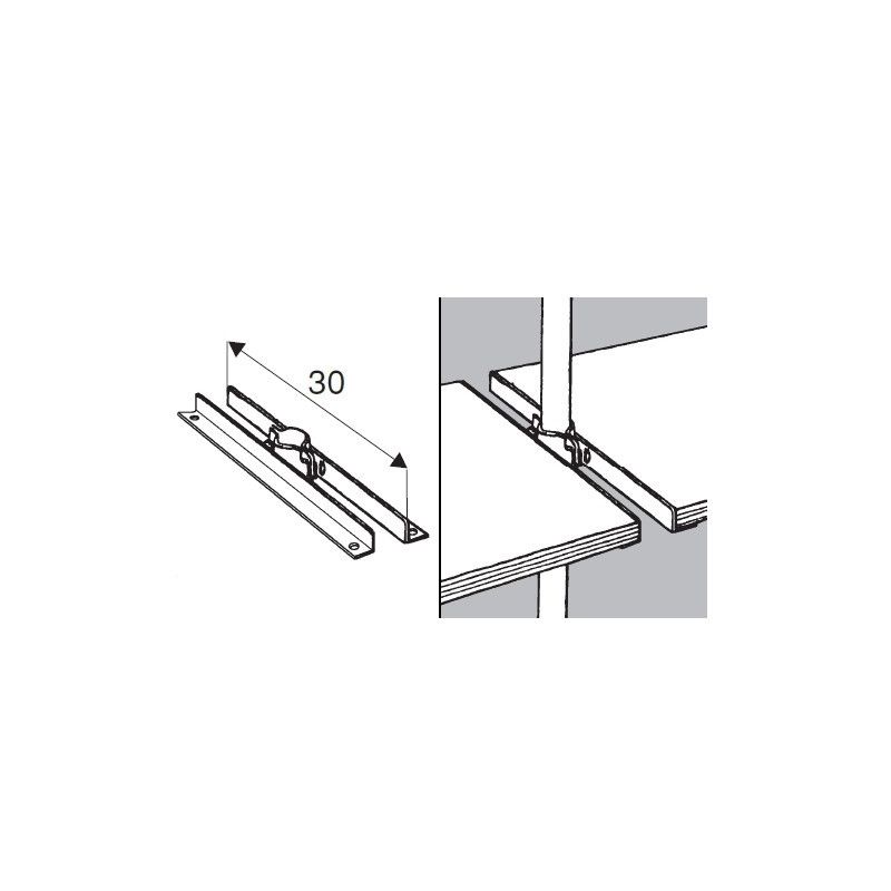 Wspornik półki podwójny do rury fi 25mm, chrom