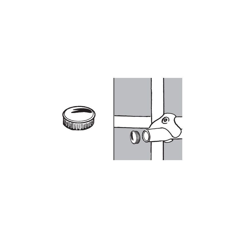 Zaślepka płaska, do rury fi 25mm, chrom