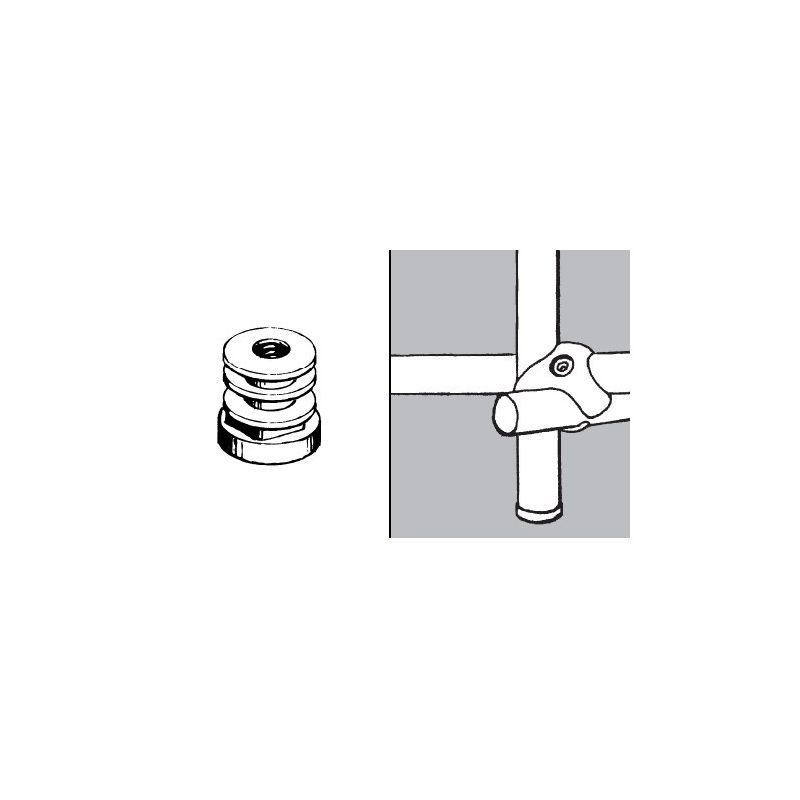 Wkładka z gwintem do rury fi 25mm, czarna