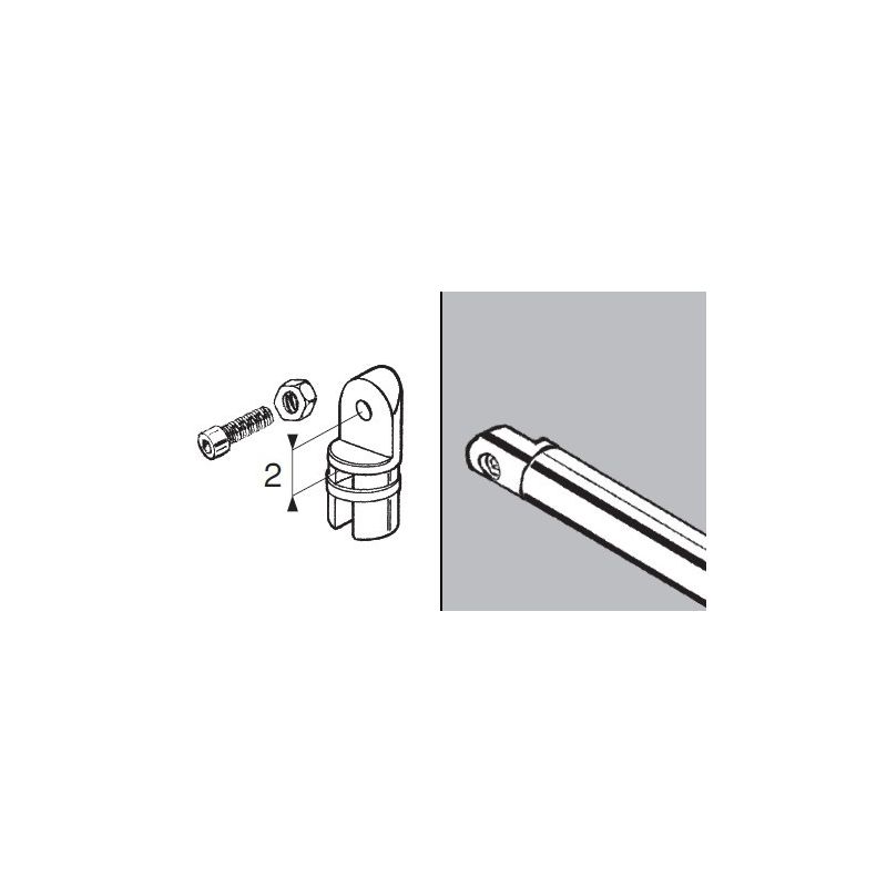 Połowa złącza zawiasowego do rury fi 25mm, chrom