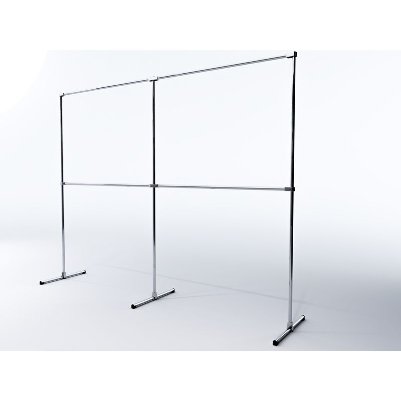 Wieszak sklepowy wolnostojący 200x60x200cm chrom