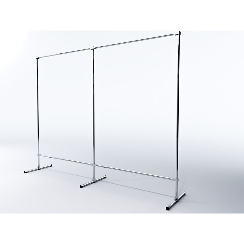 Wieszak sklepowy wolnostojący 200x60x200cm chrom