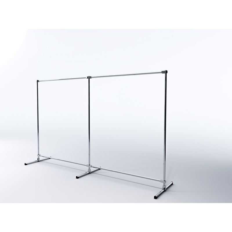 Stojak sklepowy na odzież, 250x60x150cm chrom