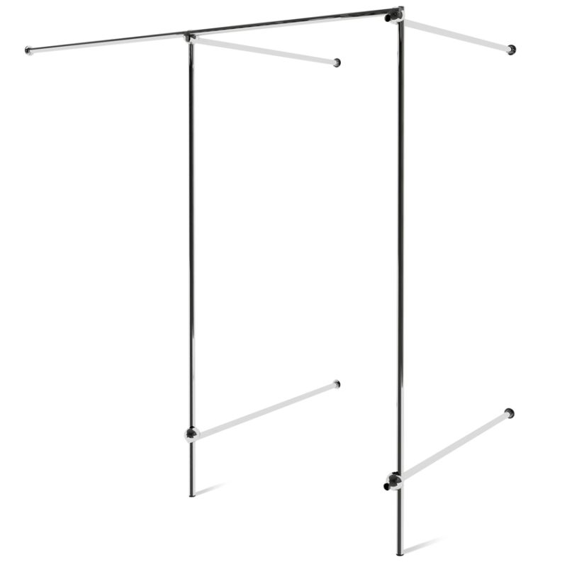 Przymierzalnia podwójna, narożna, chromowana