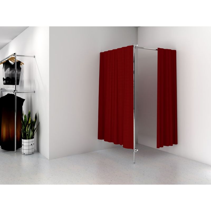 Przymierzalnia pojedyncza, narożna, chromowana