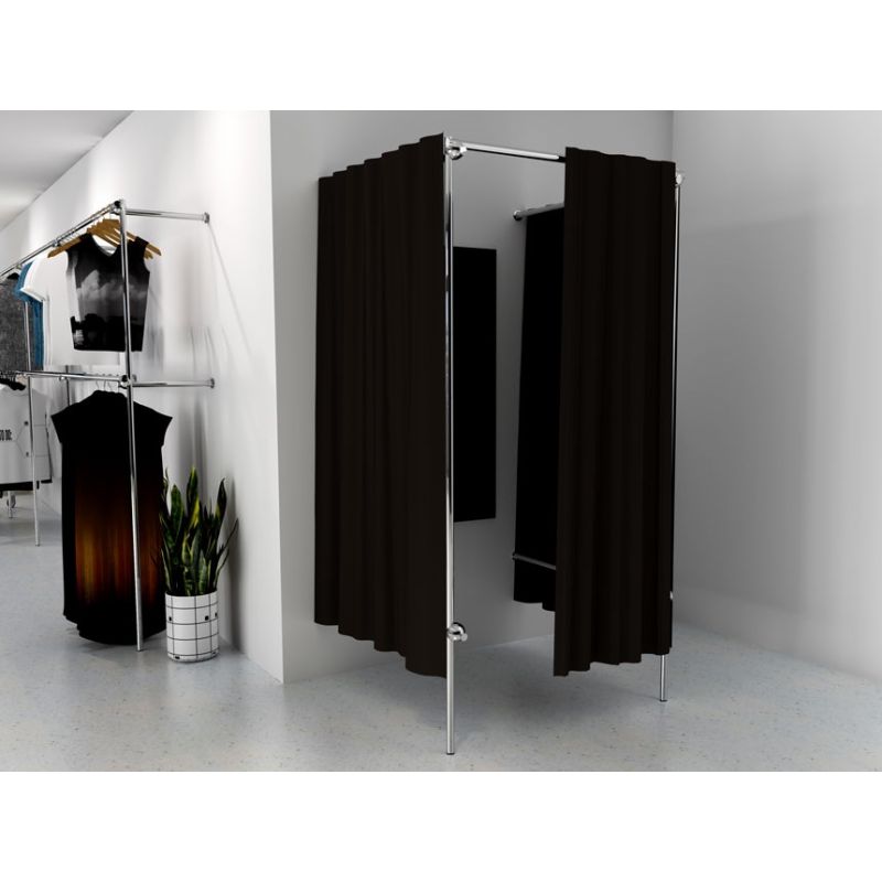 Przymierzalnia pojedyncza, przyścienna, chromowana