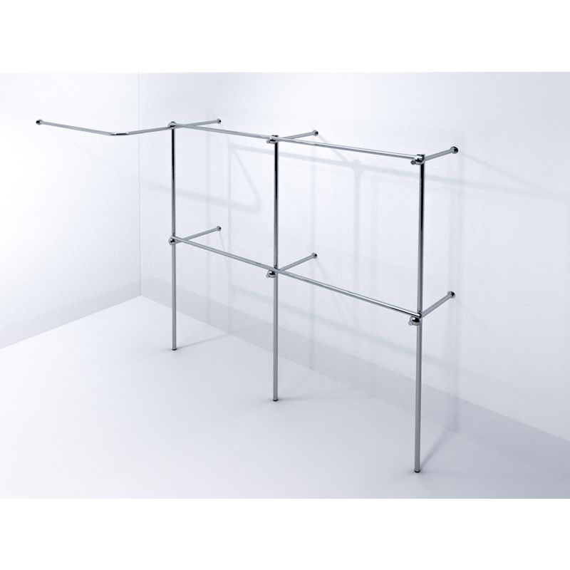 Wieszak sklepowy z przymierzalnią, chrom