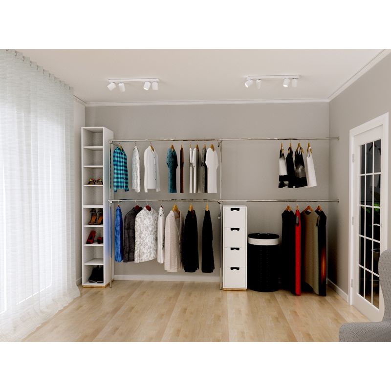 Wieszak odzieżowy, sklepowy, narożny, chrom