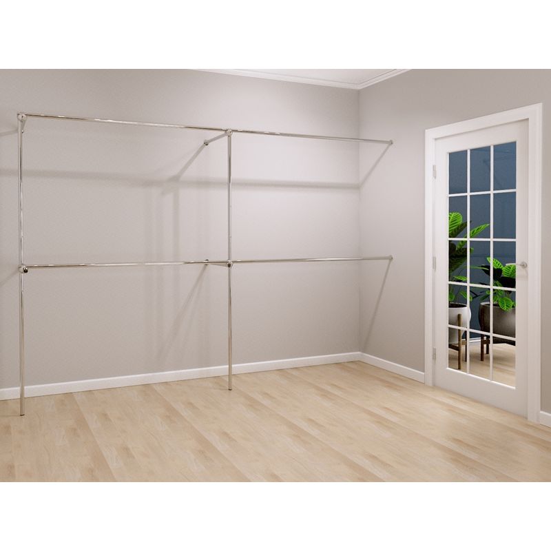 Wieszak odzieżowy, sklepowy, narożny, chrom