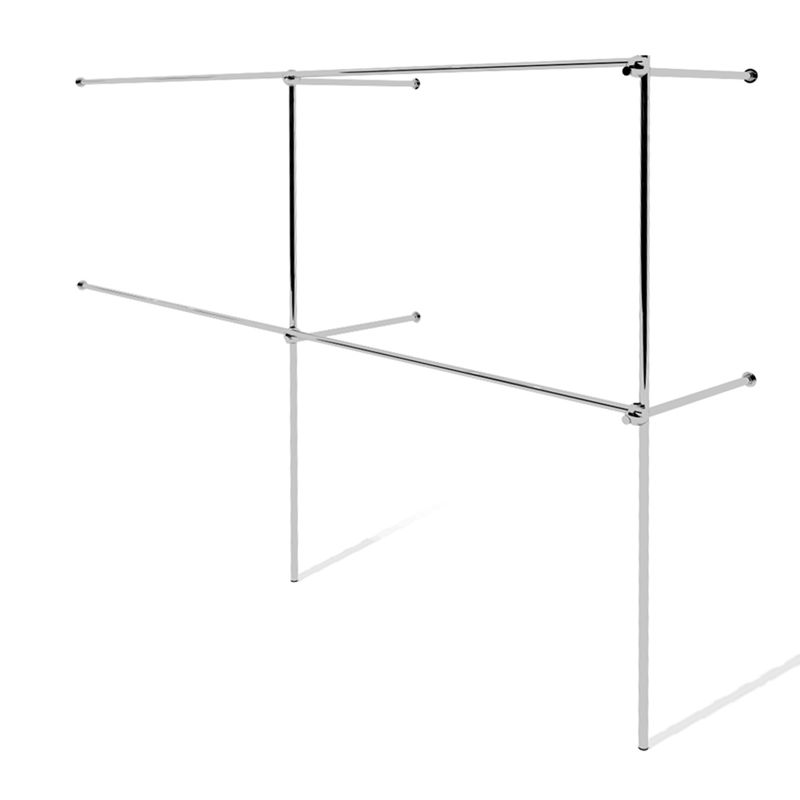 Wieszak odzieżowy, sklepowy, narożny, chrom