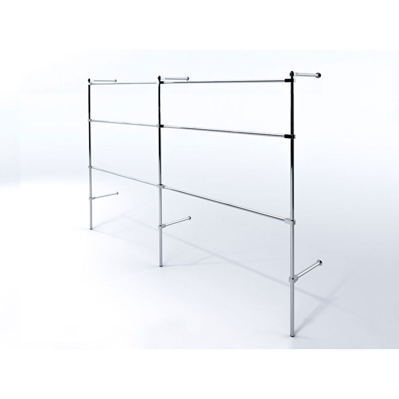 Wieszak odzieżowy, sklepowy, trzypoziomowy, chrom