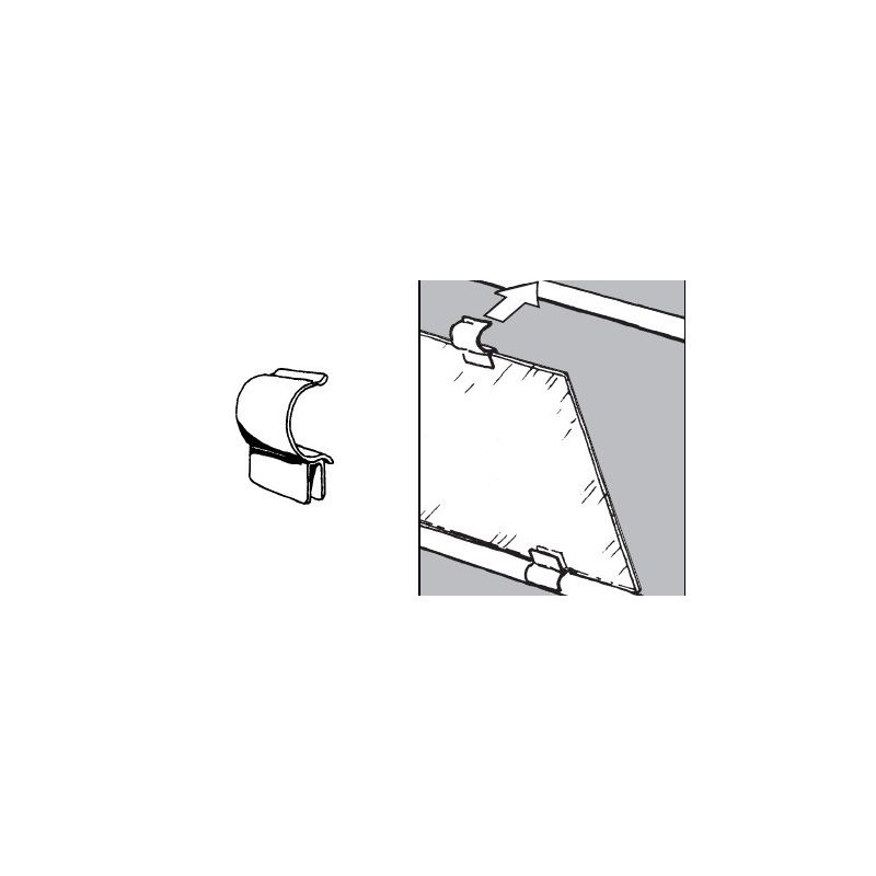 Uchwyt do szkła 6mm do rury fi 25mm, chromowany