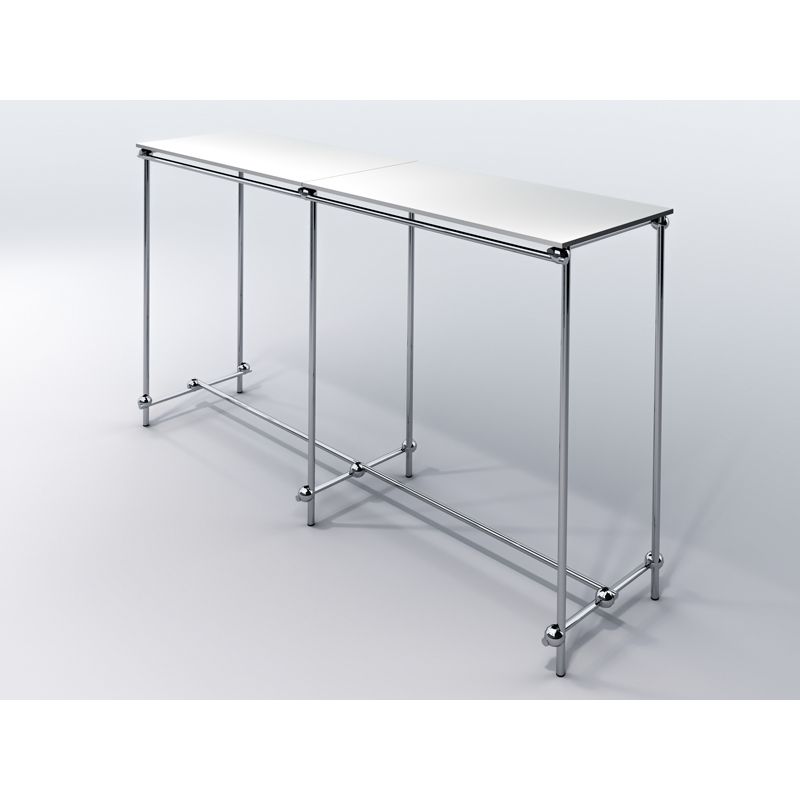 Gondola, stojak na wieszaki dwustronny, z półką