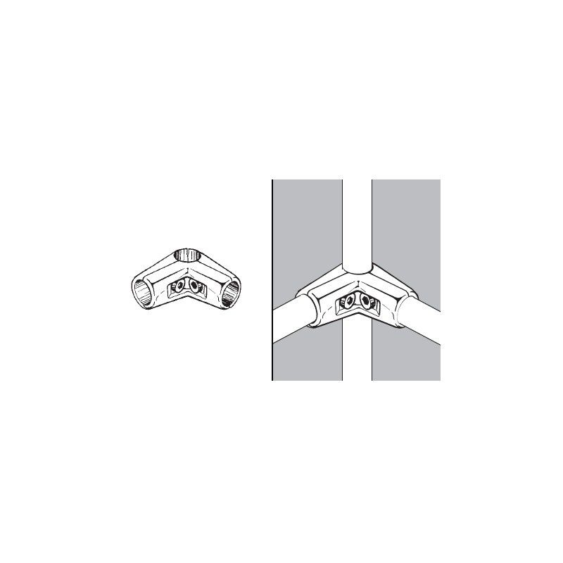 Złącze dwuramienne do rur fi 25mm,chromowane