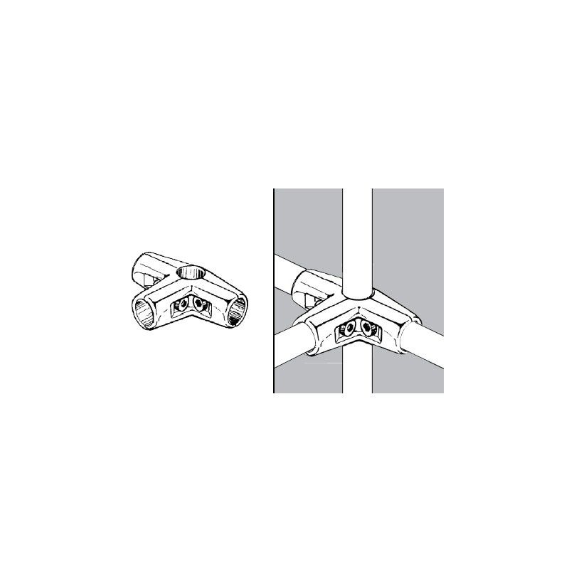 Złącze trzyramienne do rur fi 25mm, chrom