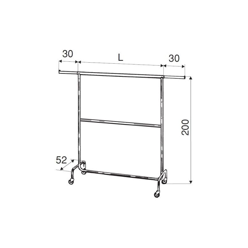 Stender transporter na kółkach dwupoziomowy, chrom