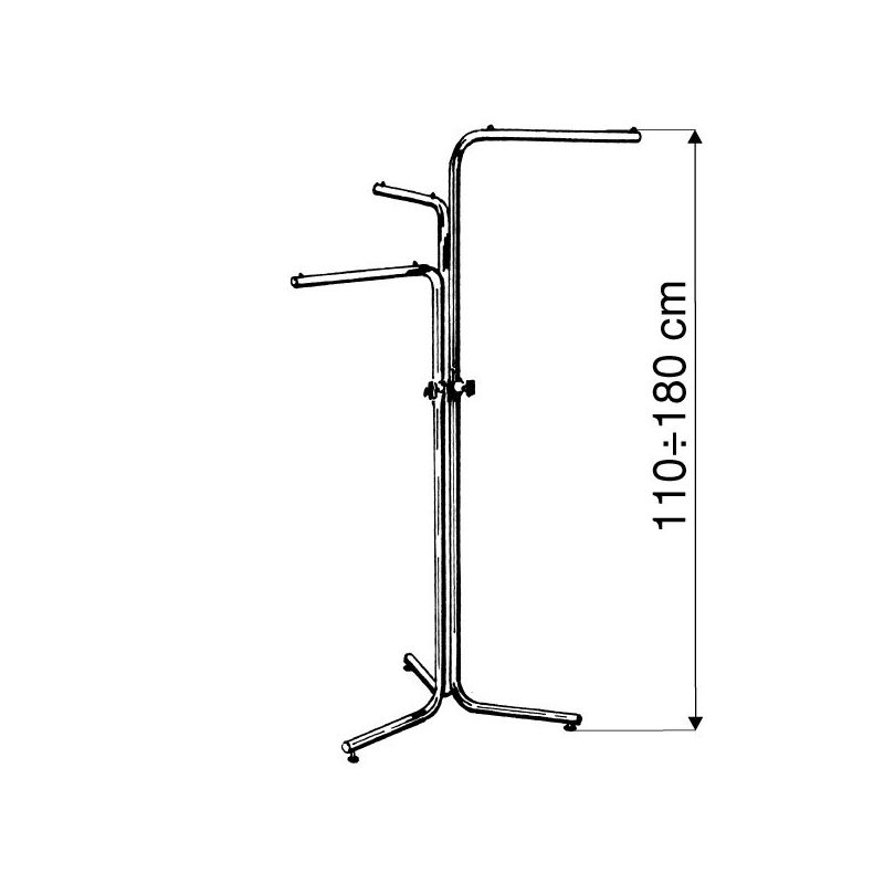 Stender, wieszak trzyramienny, na kółkach, chrom