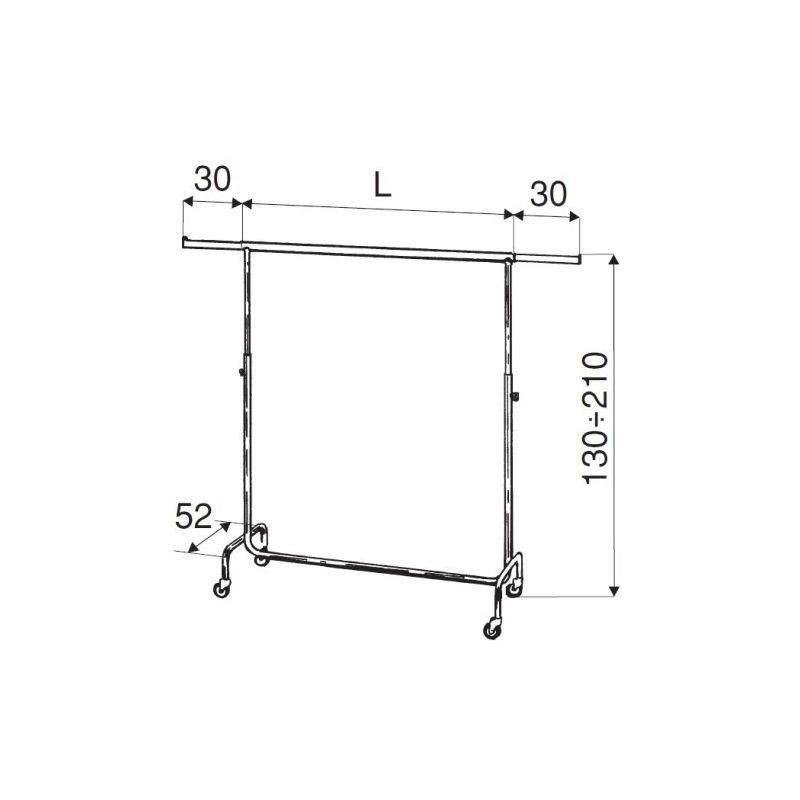 Stender transporter na kółkach 100-160cm, chrom