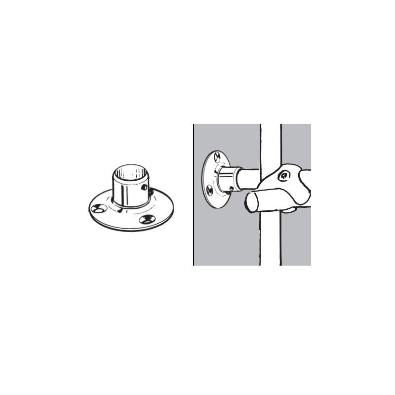 Końcówka mocująca, wysoka do rury fi 25mm, chrom