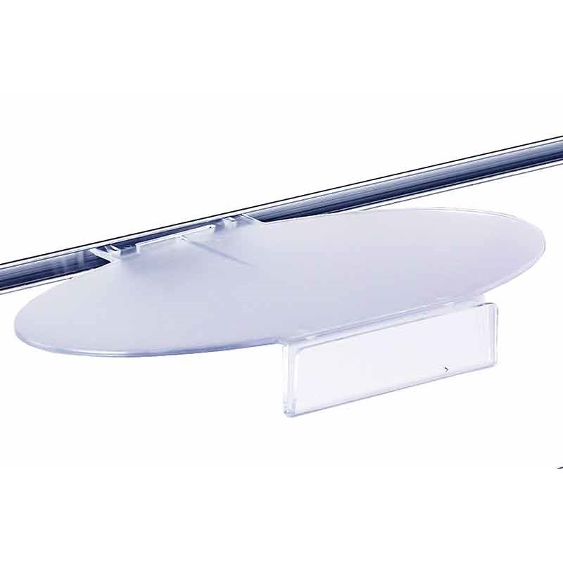 Półka owalna Slatwall 25x13cm mat, listwa cenowa