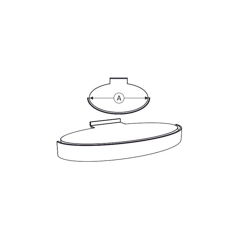 Półka owalna Slatwall 25x13 matowa, listwa z logo