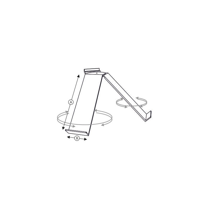 Półka pleksi, Slatwall, podwójna, do butów lekkich