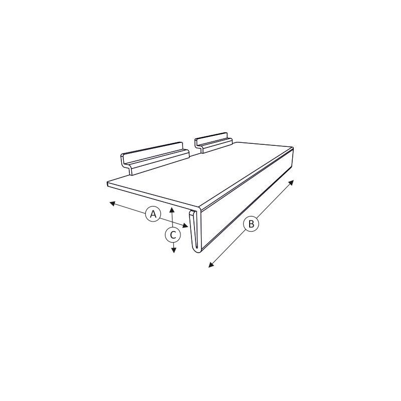 Półka 23x10cm, Slatwall, listwa cenowa