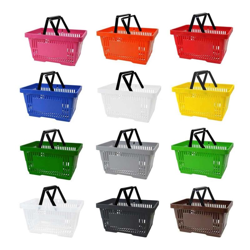 Biały koszyk sklepowy na zakupy 22L plastikowy