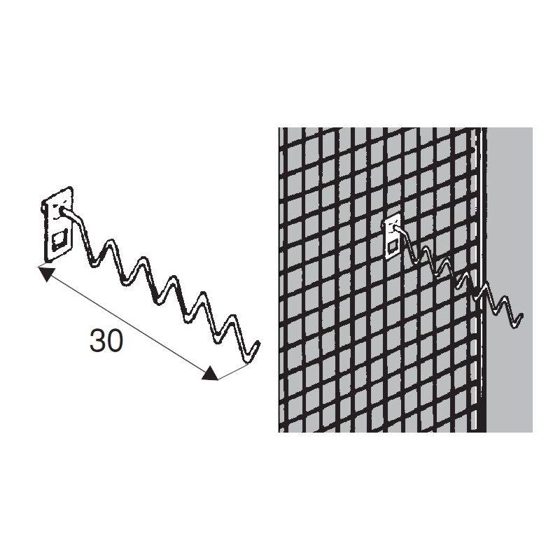 Wieszak prosty zygzakowy, na kratę, 30cm dł. chrom
