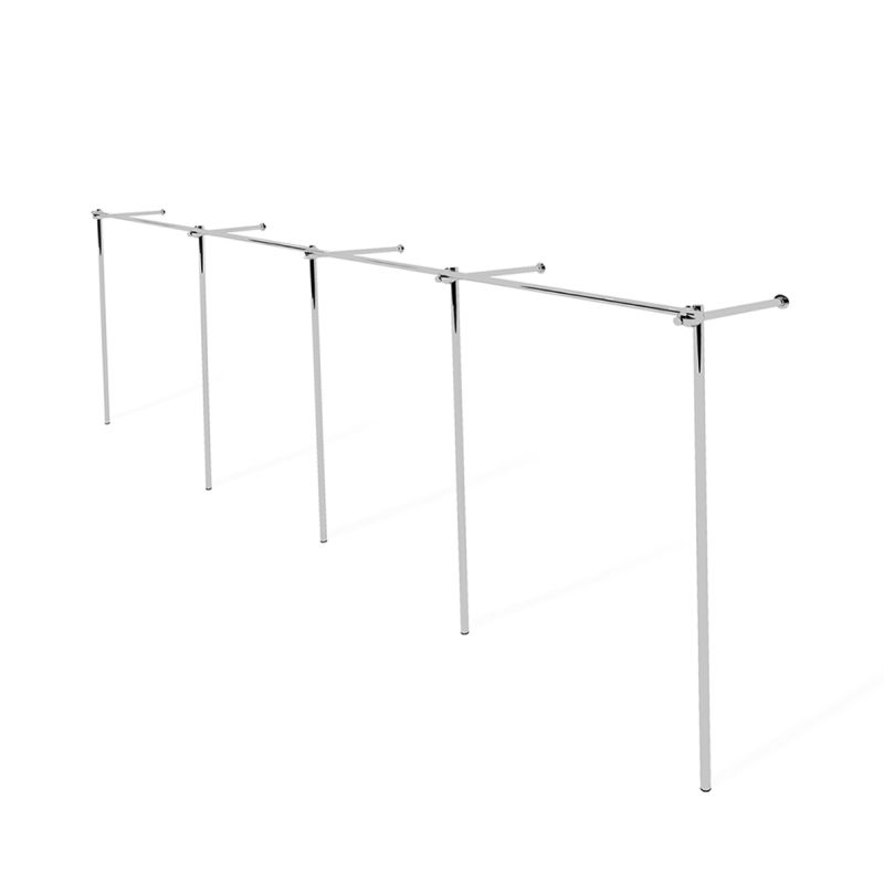 Wieszak odzieżowy, sklepowy, stojak 4m, chrom