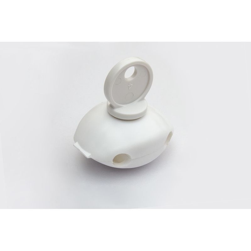 Zabezpieczenie z kluczem na hak podwójny, białe