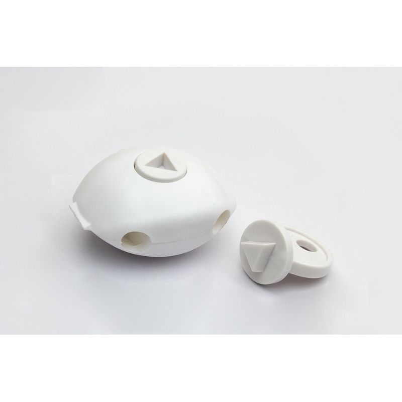 Zabezpieczenie z kluczem na hak podwójny, białe